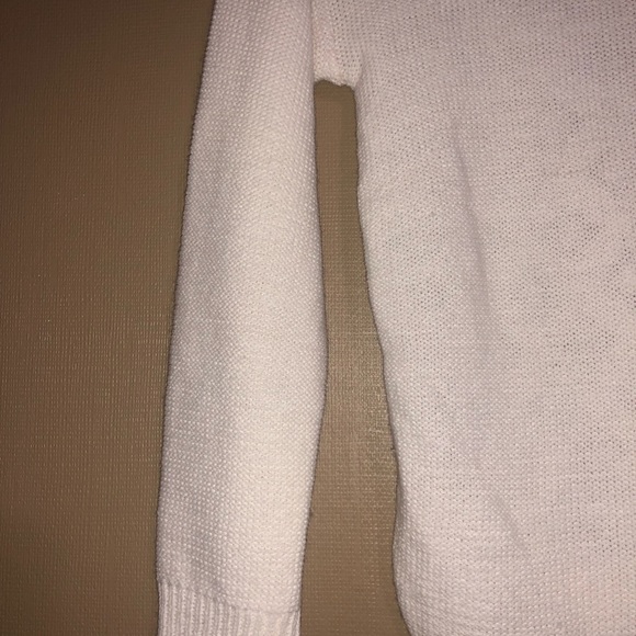 Poof Sweater Girls White Size Small S Chenille Knit Lace Back - Picture 6 of 6